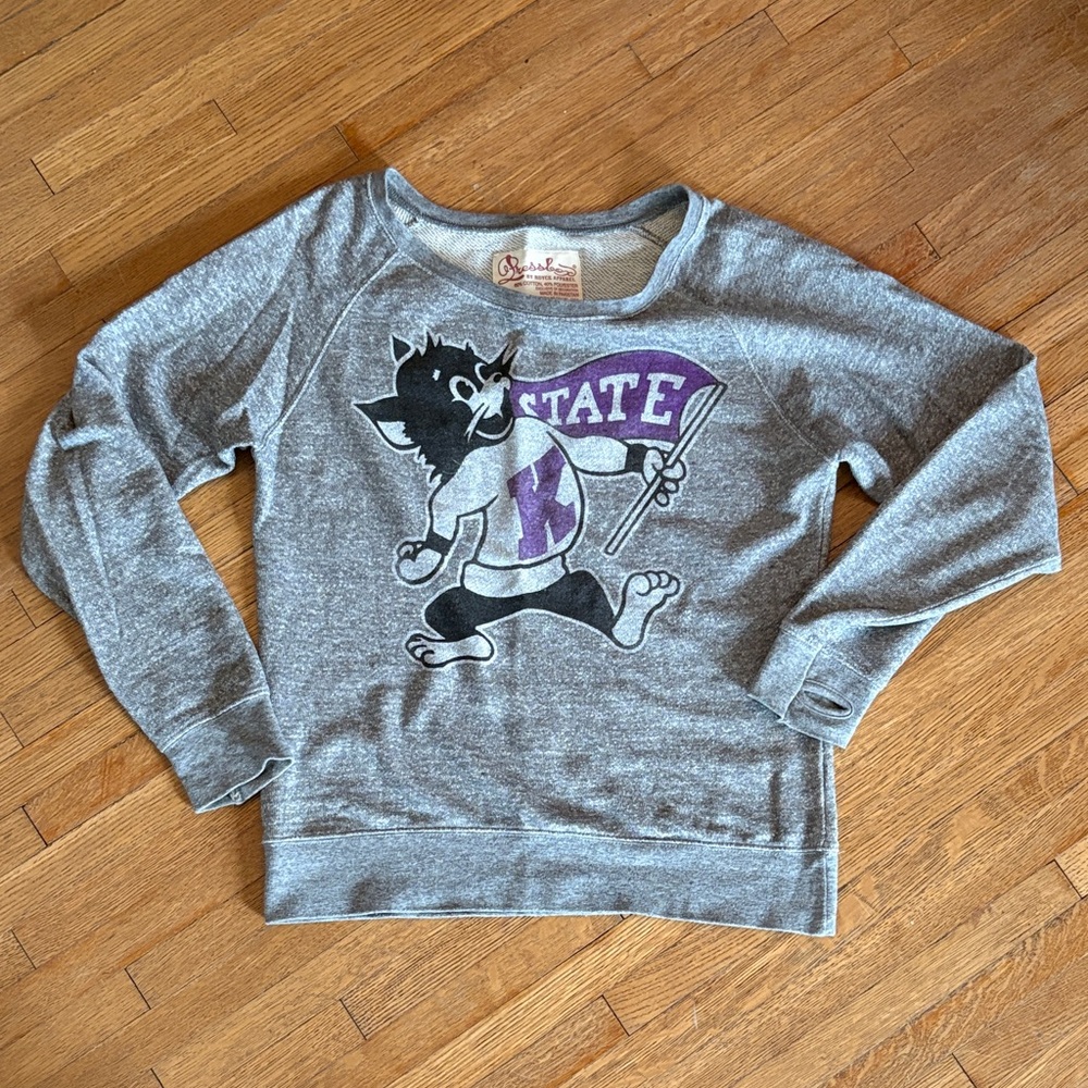 K-state boatneck sweatshirt